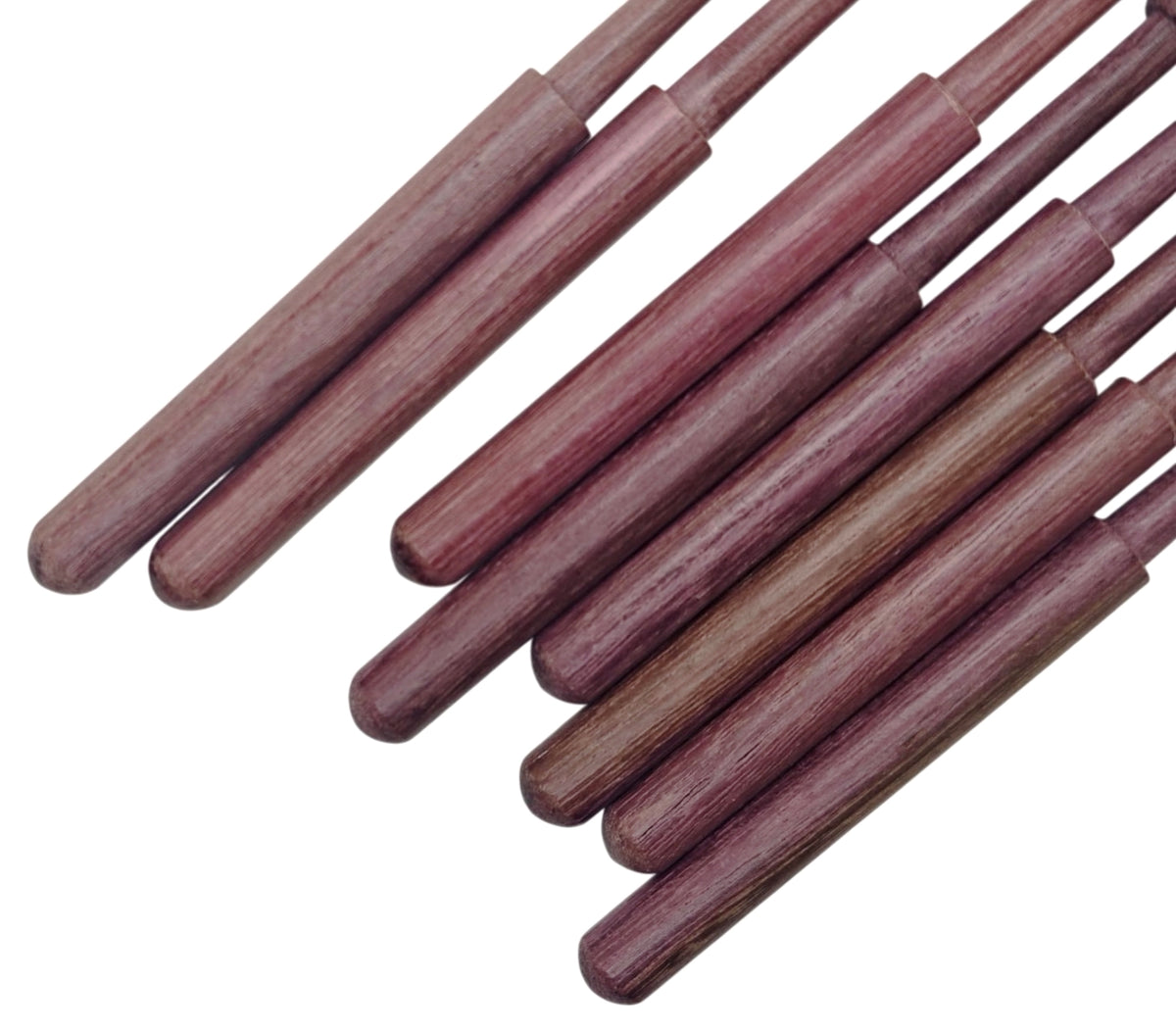 Bolillos Amaranto 10cm x 8mm punta redonda detalle