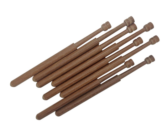 Bolillos Massaranduba 13cm x 8mm punta redonda paquete