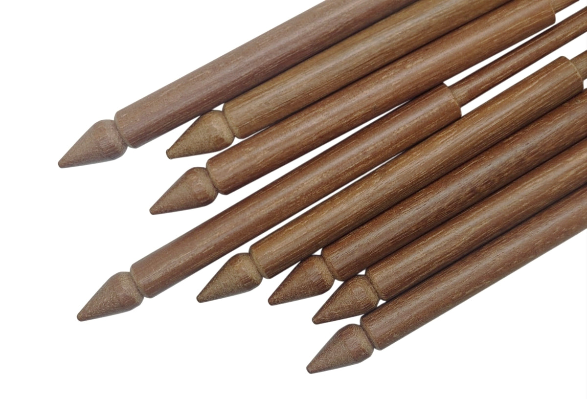 Bolillos Massaranduba 13cm x 8mm punta lágrima detalle