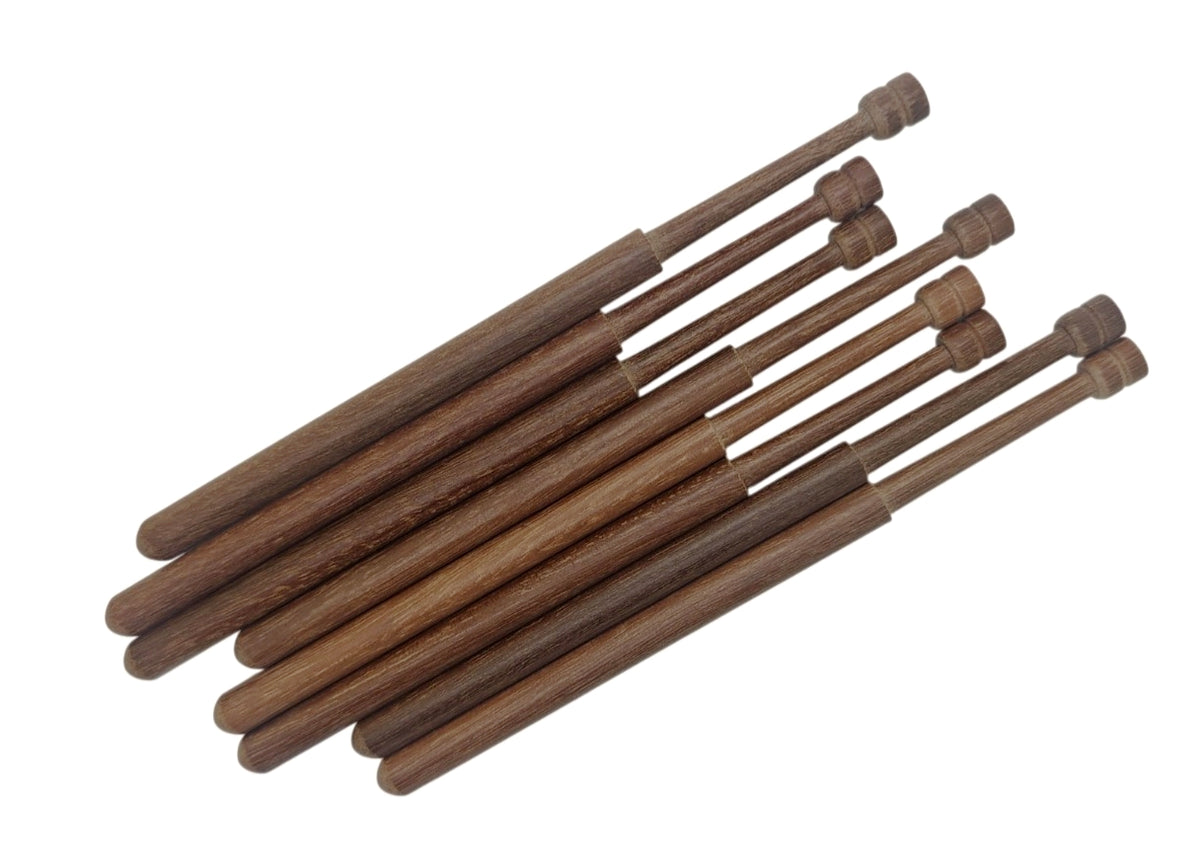 Bolillos Massaranduba 15cm x 8mm punta redonda paquete