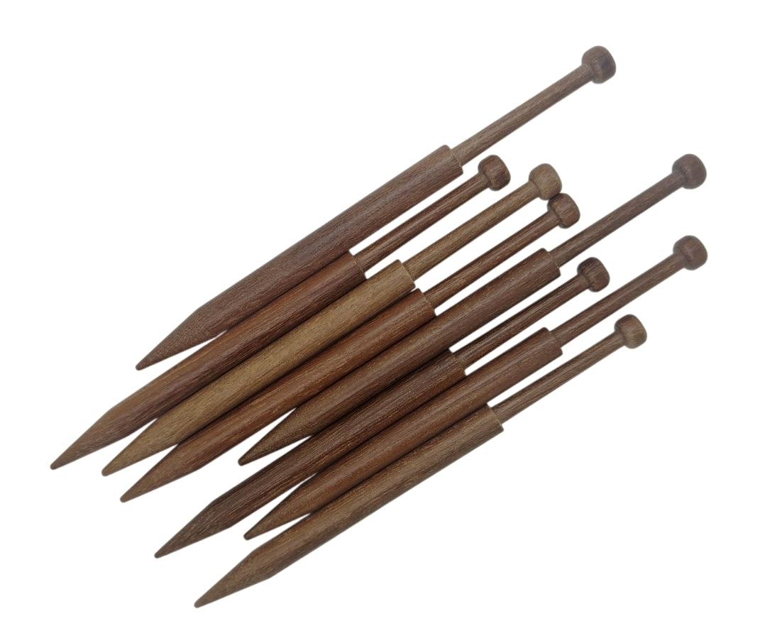 Bolillos Massaranduba 13cm x 8mm punta larga paquete